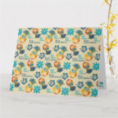 Hawaiaanse Ananas Mele Kalikimaka Wenskaart Kaart (Gele Bloem)