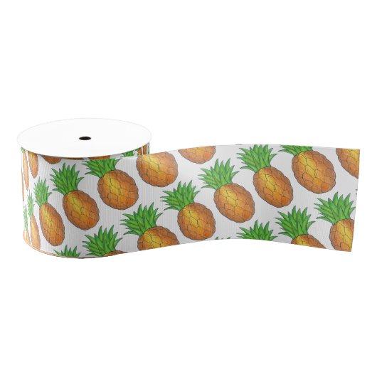 Hawaïaanse Ananas Tropical Island Fruit Hawaii HI Grosgrain Lint (Spoel)