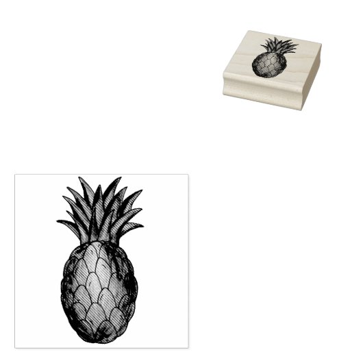 Hawaïaanse Ananas Tropical Island Fruit Hawaii HI Rubberstempel (Gestempeld)
