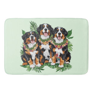 Hawaïaanse Bernese Mountain Dogs Bloemen Lei Badmat