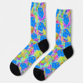 Hawaiaanse Blauwe Bloemen Sokken (Links)