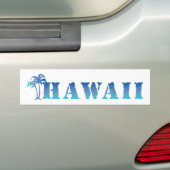 Hawaïaanse blauwe palmboom bumpersticker (Op auto)