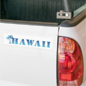 Hawaïaanse blauwe palmboom bumpersticker (Op Truck)