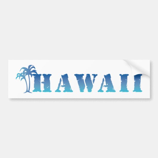 Hawaïaanse blauwe palmboom bumpersticker (Voorkant)