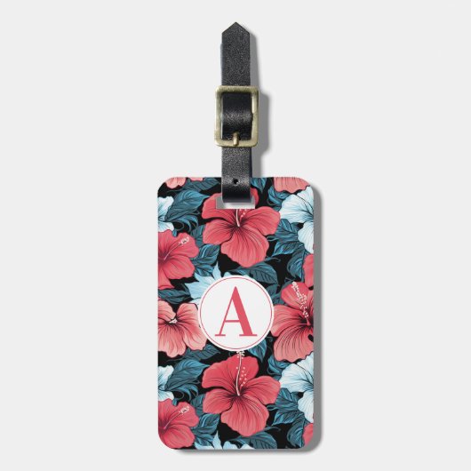 Hawaiaanse Bloemen Bagage Label (Voorkant verticaal)