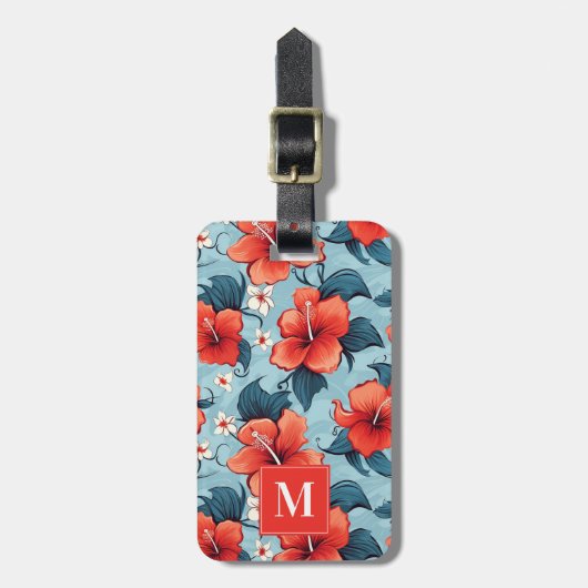 Hawaiaanse Bloemen Bagage Label (Voorkant verticaal)