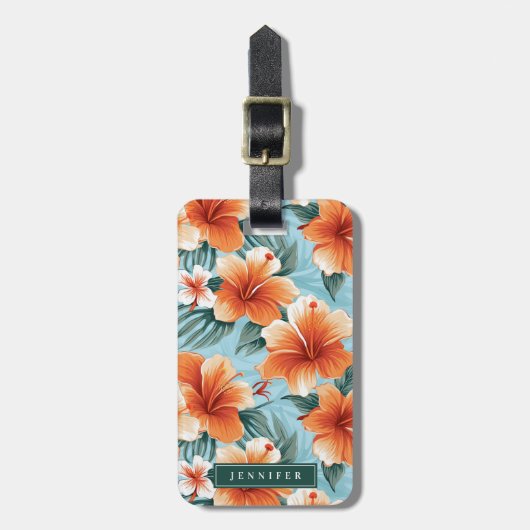 Hawaiaanse Bloemen Bagage Labels (Voorkant verticaal)
