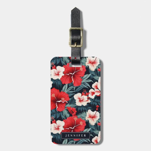 Hawaiaanse Bloemen Bagage Labels (Voorkant verticaal)
