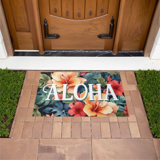 Hawaïaanse Bloemen Deurmat - Aloha Welkom Door Mat (Buiten)
