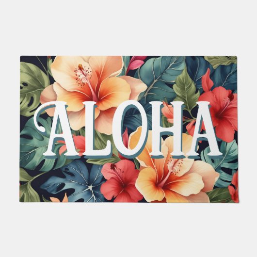 Hawaïaanse Bloemen Deurmat - Aloha Welkom Door Mat (Voorkant)