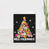 Hawaïaanse Bloemen Kerstboom Mele Kalikimaka Tro Kaart (Voorkant)