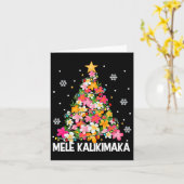 Hawaïaanse Bloemen Kerstboom Mele Kalikimaka Tro Kaart (Gele Bloem)