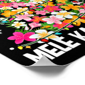Hawaïaanse Bloemen Kerstboom Mele Kalikimaka Tro Poster (Hoek)