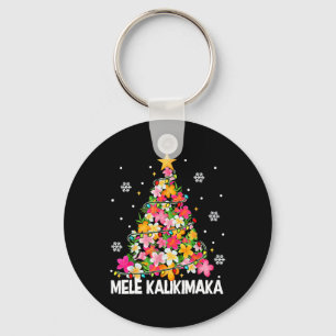 Hawaïaanse Bloemen Kerstboom Mele Kalikimaka Tro Sleutelhanger