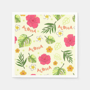Hawaiaanse Bloemen Papieren Servetten, Tropisch Lu Servet