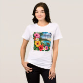 Hawaiaanse Bloemen Tri-Blend Shirt (Voorkant volledig)