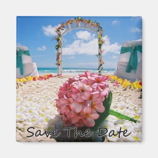 Hawaïaanse bruiloft Save The Date Magneten (Voorkant)