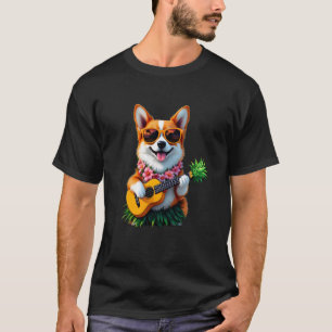 Hawaïaanse Corgi Hond & Pinaapple Ukulele Zomer Va T-shirt