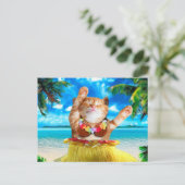 Hawaiaanse danserkat briefkaart (Staand voorkant)