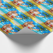 Hawaiaanse danserkat cadeaupapier (Hoek)