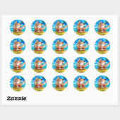 Hawaiaanse danserkat ronde sticker (Vel)