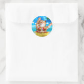 Hawaiaanse danserkat ronde sticker (Tas)