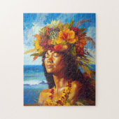 Hawaïaanse Eiland Godin Tropisch Legpuzzel (Verticaal)