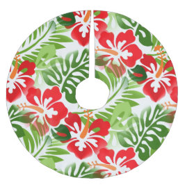 Hawaïaanse Eiland Tropisch Patroon Hibiscus Bloeme Kerstboom Rok