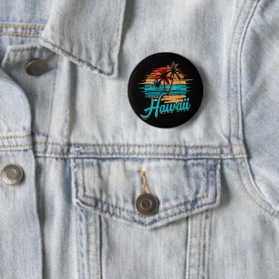Hawaïaanse Eiland Tropische Hawaï Vakantie Ronde Button 5,7 Cm