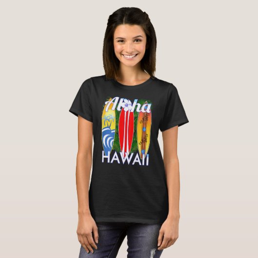 Hawaïaanse eilanden Aloha Hawaii Surf T-shirt (Voorkant volledig)