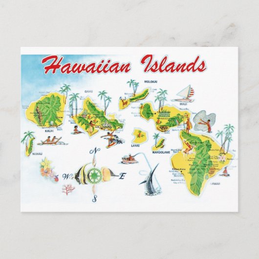 Hawaiaanse Eilanden Kaart (Voorkant)