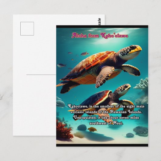 Hawaïaanse eilanden Kahoolawe Aloha Briefkaart (Voorkant / Achterkant)