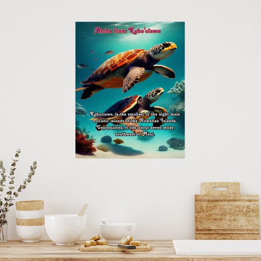 Hawaïaanse eilanden Kahoolawe Aloha Poster (Keuken)