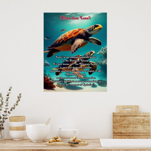 Hawaïaanse eilanden Lanai Aloha Poster (Keuken)