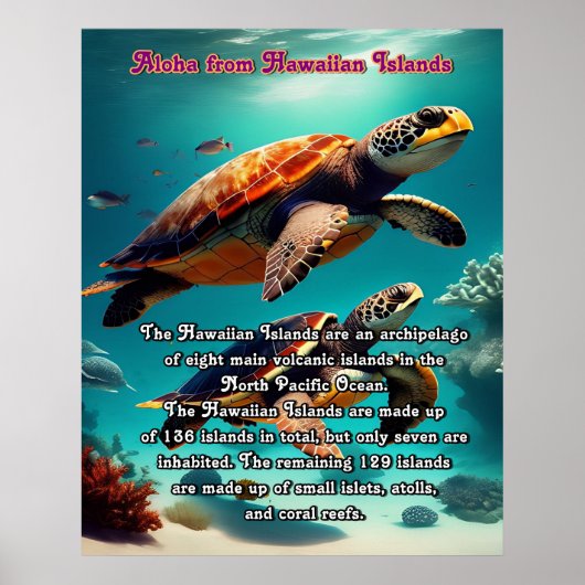 Hawaïaanse eilanden land van Aloha Poster (Voorkant)