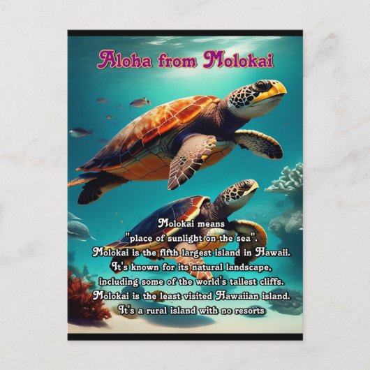 Hawaïaanse eilanden Molokai Aloha Briefkaart (Voorkant)