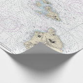 Hawaïaanse eilanden nautische kaart 19004 cadeaupapier (Hoek)