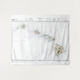 Hawaïaanse eilanden nautische kaart 19004 wandkleed