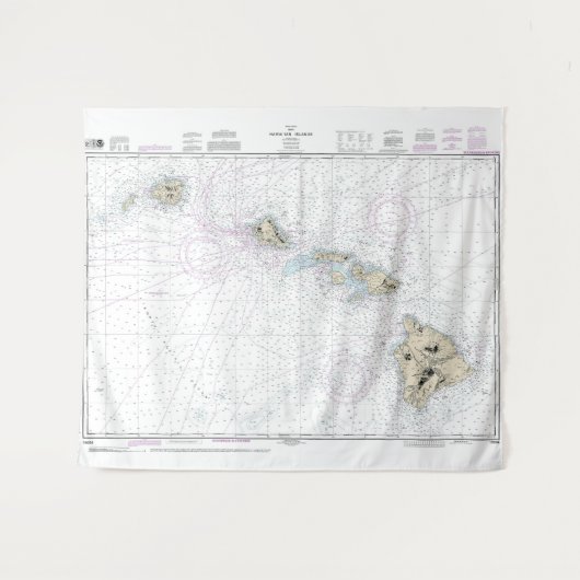 Hawaïaanse eilanden nautische kaart 19004 wandkleed (Voorkant (horizontaal))