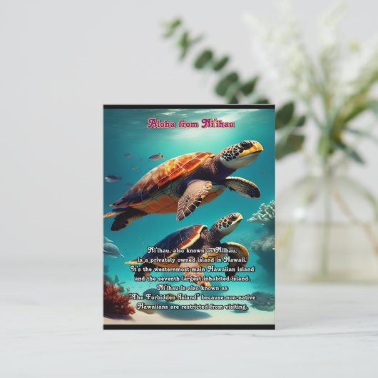 Hawaïaanse eilanden Niihau Aloha Briefkaart (Staand voorkant)