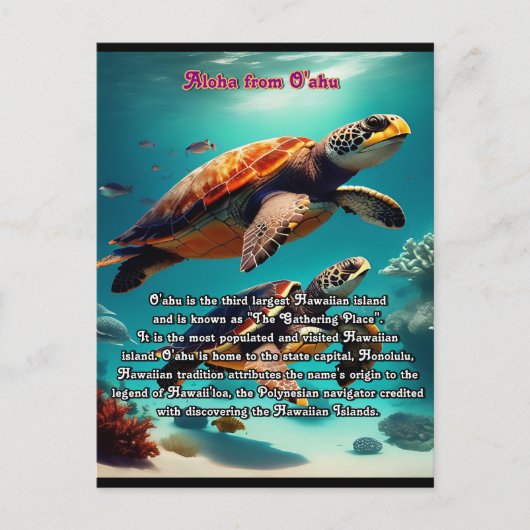 Hawaïaanse eilanden Oahu Aloha Briefkaart (Voorkant)