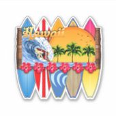 Hawaiaanse eilanden surfen sticker (Voorkant)