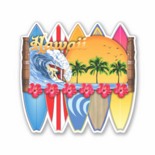 Hawaiaanse eilanden surfen sticker