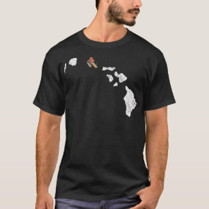 Hawaïaanse Eilandkaart Ketting  Vlag Hawaï Coup T-shirt