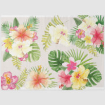 Hawaïaanse Elegante Tropische Bloemen Waterverf