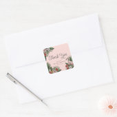 Hawaiaanse Flamingo & Hibiscus Dank Je Vierkante Sticker (Envelop)