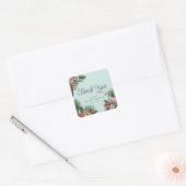 Hawaiaanse Flamingo & Hibiscus Dank je wel Vierkante Sticker (Envelop)