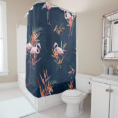 Hawaïaanse flamingo: kunstwerk douchegordijn (In situ)