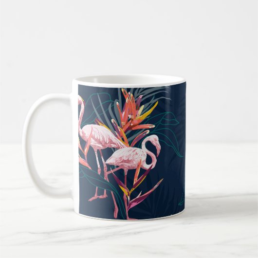 Hawaïaanse flamingo:  kunstwerk koffiemok (Links)