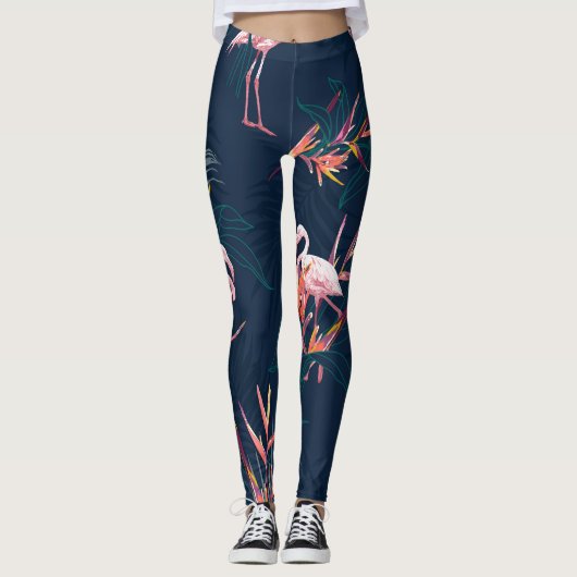 Hawaïaanse flamingo:  kunstwerk leggings (Voorkant)